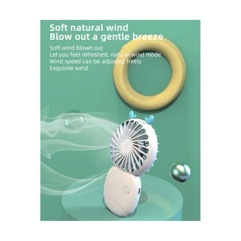 Летний портативный мини-вентилятор, Маленький карманный Вентилятор, Мультяшный Вентилятор, Ручной вентилятор для улицы, Мини-электрический вентилятор, зеленый