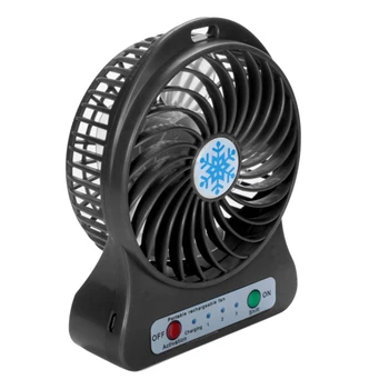 3X Портативный Перезаряжаемый мини-вентилятор, охладитель воздуха, Мини-настольный вентилятор, USB-охлаждение, Перезаряжаемые ручные вентиляторы, черный