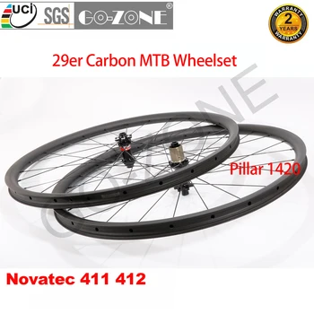Велосипедные запчасти 29er MTB Wheels Carbon Light Бескамерные С Прямой Тягой Novatec 411 412 Через Ось/Быстроразъемная Колесная Пара MTB Novatec