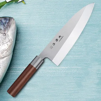 8-Дюймовый Японский Нож Deba Knive Из Высокоуглеродистой Стали 4CR13, Кухонный Нож шеф-повара, Ножи для приготовления Лососевых Рыбных Голов с ручкой из розового дерева