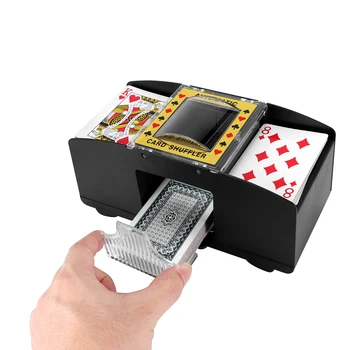 Автоматическая машина для перетасовки карт в покер, настольные игры, Машинка для перетасовки карт на батарейках, 2 колоды карт для развлечений на вечеринке