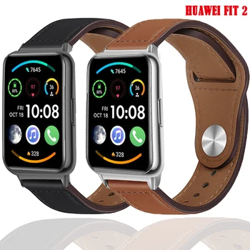 Кожаный ремешок для Huawei Watch FIT 2 ремешка Аксессуары для умных часов Умный браслет из натуральной кожи браслет Huawei Watch fit Ремешок