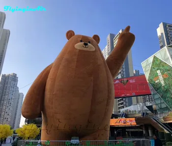Гигантский бурый медведь, надувной Медведь на открытом воздухе, 6 м, милый надувной Медведь для рекламы