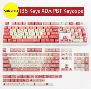 135 Клавиш PBT Keycap DYE-SUB XDA Профиль Персонализированный Минималистичный Розовый Неоперившийся Колпачок Для Механической клавиатуры Cherry Mx Switch