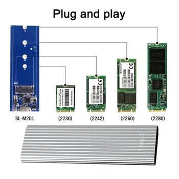 Корпус жесткого диска Надежный корпус твердотельного накопителя Аксессуары для мобильных компьютеров Компактный корпус SSD от USB 3.1 до M.2 NVME PCIe