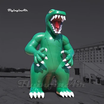 Подгонянная зеленая раздувная модель талисмана воздушного шара динозавра мультфильма 6м раздувает T.Rex Для на открытом воздухе события