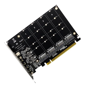 4-Портовый M.2 Nvme SSD-накопитель PCIE X16M с ключом для Преобразования жесткого диска, карта расширения Считывателя, скорость передачи 4 X 32 Гбит/с