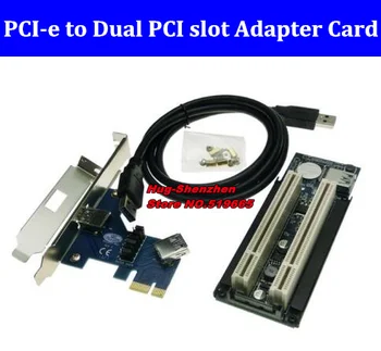 Бесплатная доставка PCI-E X1 с двумя слотами PCI Riser Extend Adapter Card с кабелем USB 3.0 для настольных компьютеров