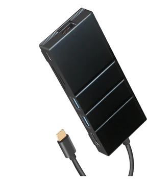 Видео Конвертер, совместимый с Type C В 4K HDMI, 1000 Мбит/с, Кабельный адаптер Gigabit Ethernet Lan USB 3.0, Концентратор, Кард-ридер для Macbook PC
