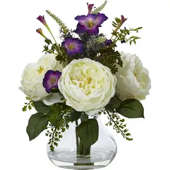 Композиция из белых роз и утренних искусственных растений с вазой, букет из черных роз, гавайские украшения для вечеринки, Вазы для h
