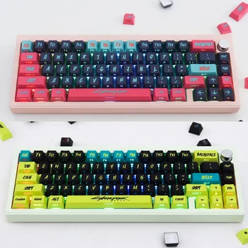 Yong Qiu CyberPunk Cherry Profile PBT колпачки для клавиш с подкладкой под краситель для игровой механической клавиатуры mx 87 104 xd64 xd68 xd84