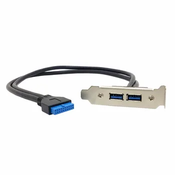 Zihan USB 3.0 Разъем на задней панели с двумя портами для подключения к материнской плате 20-контактный кабель с Низкопрофильным Кронштейном PCI Высотой 95 мм 40 см