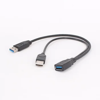 1 шт. черный USB 3.0 с разъемом на два USB-разъема с дополнительным удлинителем для передачи данных Y для 2,5 