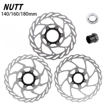 Ротор дискового тормоза велосипеда NUTT 140/160/180 мм MTB Дорожный Центральный замок тормозного диска Из нержавеющей Стали для Отвода тепла Для Shimano