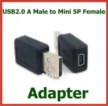 500шт USB 2.0 A для мужчин и мини-5P Женский адаптер, удлинитель, конвертер оптом