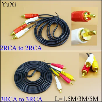 YuXi 3 RCA-3 RCA/2 RCA-2RCA Кабель Штекерный Адаптер Аудио Конвертер Видео AV Кабель CABO Длина шнура = 1,5 м/3 м/5 м