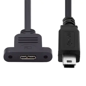 Xiwai USB 3.0 Micro-B с винтовым креплением к Mini USB 2.0 5Pin с удлинителем 480 Мбит/с