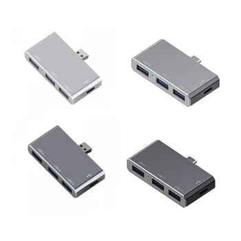 Мини Концентратор USB Type C из Цинкового Сплава 4 в 1, многопортовая док-станция USB Type C, Высокоскоростной Адаптер для Портативных ПК Y9RF