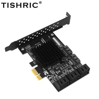TISHRIC Pcie От 1X До 8 SATA PCI Express Множитель Riser Карта расширения PCI-E SATA Контроллер Riser PCI Express X16 Для жесткого диска SSD