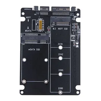 Карта адаптера M.2 NGFF SSD на SATA 3,0 MSATA SSD на SATA 3,0 Riser Card 2 в 1 Карта адаптера конвертера