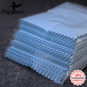 Trustdavis Чистящая ткань для полировки серебра с OPP мешком для ювелирных изделий из стерлингового серебра Против потускнения Синего цвета из микрофибры и замши