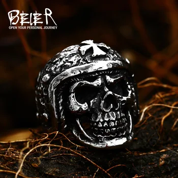 Новое обновленное кольцо из нержавеющей стали 316L Beier, Высококачественное кольцо с черепом Для мужчин, ювелирные изделия LLBR8-395R
