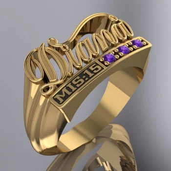 Индивидуальное имя, 3D кольцо, Персонализированное имя, кольцо Унисекс, Пользовательское письмо, Хип-хоп, 18-каратные позолоченные кольца из нержавеющей стали для женщин и мужчин
