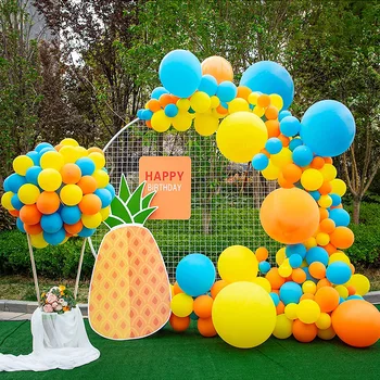 Комплект арки из воздушных шаров Желтый Оранжевый синий для свадьбы, Дня рождения, выпускного, юбилея, украшения вечеринки 