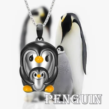 Милое Ожерелье с мультяшным пингвином для мамы и сына, Женские Модные украшения в виде животных, изысканный кулон, подарок на День рождения, любовь, вечеринка