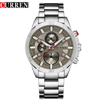 CURREN Лидирующий бренд Мужские часы Модные аналоговые Военные спортивные полностью стальные водонепроницаемые наручные часы Мужские Reloj Hombre