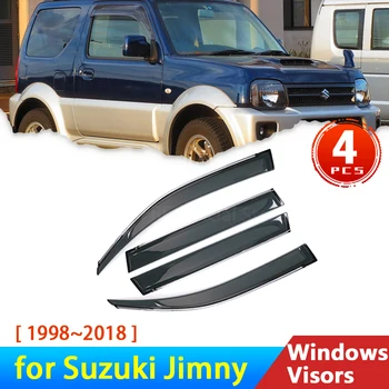 Ветрозащитный экран для Suzuki Jimny 1998 ~ 2018 JB43 2009 JB23 JB33 JB53 2003 Аксессуары Дефлекторы Автомобиля Windowa Козырек Защита от Дождя для Бровей