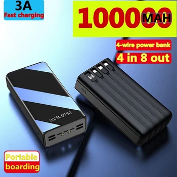 Источник питания для быстрой зарядки USB Емкостью 100000 мАч, светодиодный дисплей, Портативный мобильный телефон, планшет, внешний аккумулятор, Источник зарядки Аккумулятора