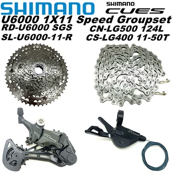SHIMANO CUES U6000 1X11 Скоростные SL Задние Переключатели MTB Велосипеда LG500 124L Цепь CS-LG400 11-50 T Кассетные Велосипедные Запчасти