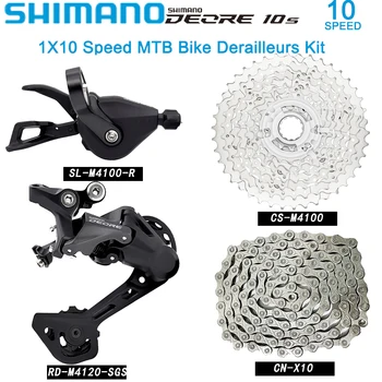 SHIMANO DEORE 10 Скоростной Групповой Набор включает в себя M4100 Рычаг переключения передач M4120 Задний переключатель CSM4100 Кассета 42T 46T CN-X10 Комплект Цепей Для Велосипеда