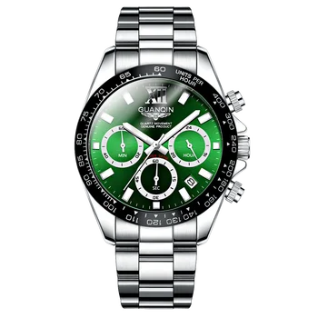 G98 Мужские Кварцевые часы Лучший бренд Класса Люкс Бизнес Водонепроницаемые Светящиеся Мужские часы с большим Циферблатом из нержавеющей Стали GuanQin