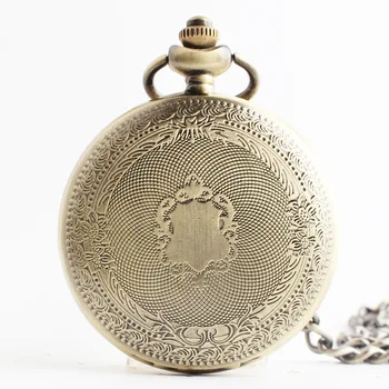 Механические карманные часы в стиле ретро из бронзы для мужчин, Персонализированная подвеска на цепочке в стиле стимпанк, подарки для дедушки reloj de bolsillo