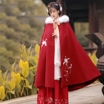 Китайский Традиционный женский костюм Cotumes Hanfu, винтажное платье, Чонсам, национальный танец, Юбка-фея с вышивкой Журавля и перекрестным воротником