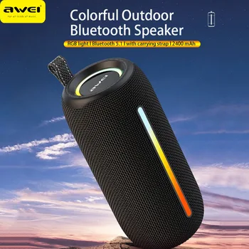 Awei Y788 Портативные Наружные Bluetooth-Колонки С RGB Подсветкой Hi-Fi Стереозвук IPX5 Водонепроницаемые TWS-Колонки Sound Box Поддержка TF