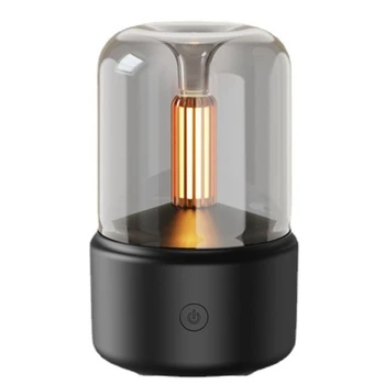 120 МЛ Свеча Лампа Ароматический Диффузор Увлажнитель Воздуха Электрический Ароматерапевтический Пламя USB Настольный Декор Ночник Черный