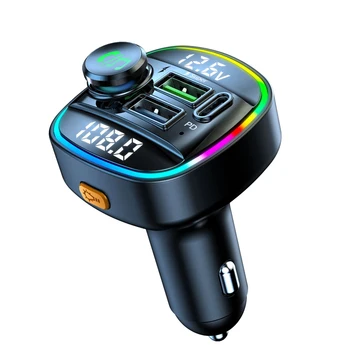 Автомобильный MP3-плеер C22 QC3.0 с автоматическим отключением питания, память ABS, совместимый с Bluetooth, Быстрое зарядное устройство с двумя USB, FM-передатчик для авто
