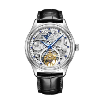 Hanboro 2023new дизайн, Мужские Часы с выдолбленной резьбой, полностью автоматические Механические мужские часы, модный бренд, Роскошные reloj hombre